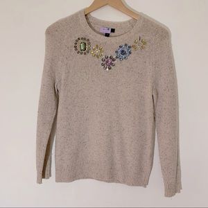 J. CREW sweatshirt holiday jeweled donegal